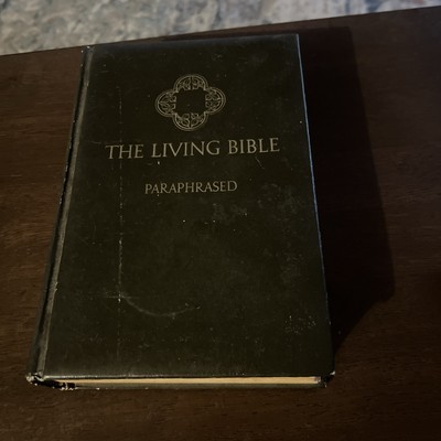 The Living Bible Paraphrased- Tyndale Print Edition Leather Bound Book 1971-image