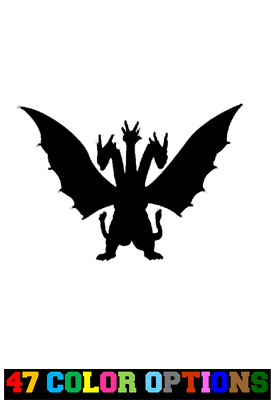 Vinyl Decal Truck Car Sticker Laptop - Kaiju Monster Godzilla King Ghidorah v4-image