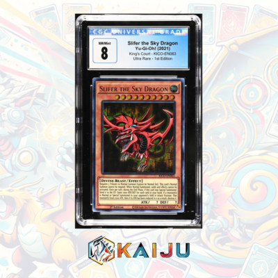 Yugioh Slifer The Sky Dragon KICO-EN063 Pharaoh Ultra Rare Graded CGC 8-image