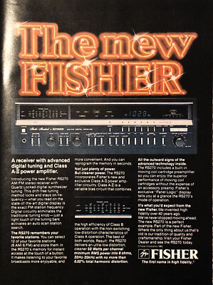 PRINT AD 1980 Fisher RS270 Stereo Receiver New Fisher 1st Name In High Fidelity-image