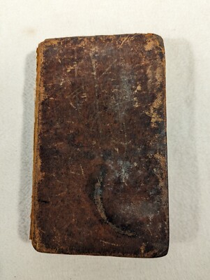 Antique 1827 Leather Bound Institutes of English Grammar Goold Brown-image
