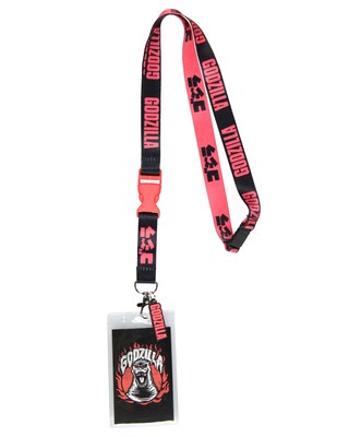 Godzilla Kaiju Gojira ID Reversible Lanyard Badge Holder w Godzilla Rubber Charm-image