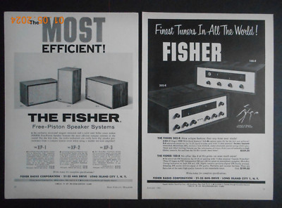 1961 Fisher Radio Corp Hi Fi Stereo print AD lot speakers tuner receiver Grommes-image