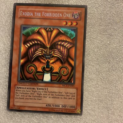 Yugioh! Exodia The Forbidden One -NM- MC1-EN001 Secret Rare Limited -image