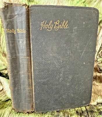 Pre 1912 Holy Bible Black  John Winston Company Illustrated Color Maps-image