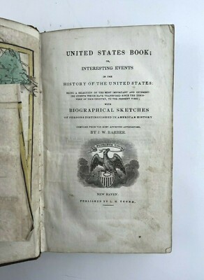 United States Book or Interesting Events....by J. W. Barber 1833 Leather Binding-image