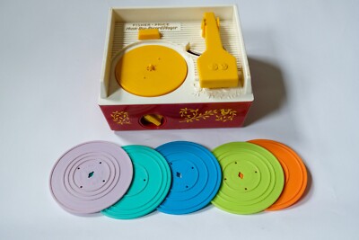 Fisher Price Music Box Record Player 2014 with 5 Records TESTED Working-image