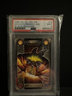 1999 Yugioh! Japanese Bandai Sealdass Exodia the Forbidden One Psa 9-image