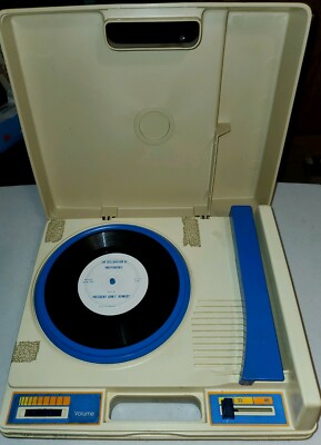 Vintage Fisher Price 825 Portable Record Player Tested and Works! 2 speed-image