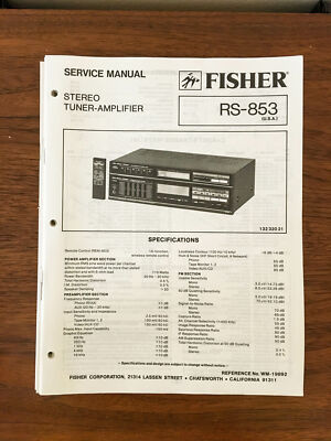 Fisher RS-853 Receiver Service Manual *Original*-image