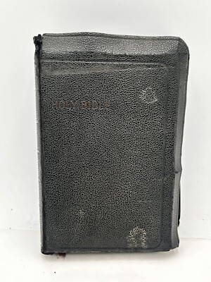 1930's Nelson Series Holy Bible Congregational Publishing Society KJV BlacK Lea-image