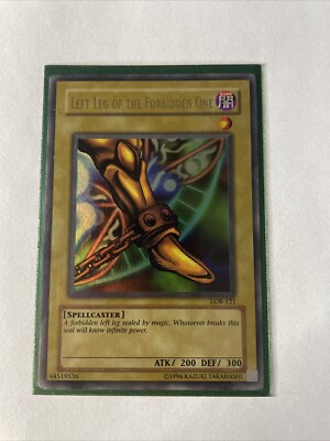 Yugioh Card Left Leg of the Forbidden One - Ultra Rare LOB-121 Holographic-image