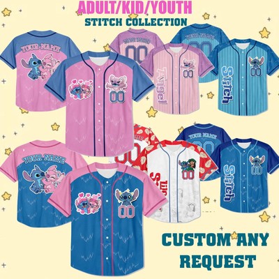 Personalized Stitch Disney Baseball Jersey Kid Adult Kid Men Women Gift NEW-image