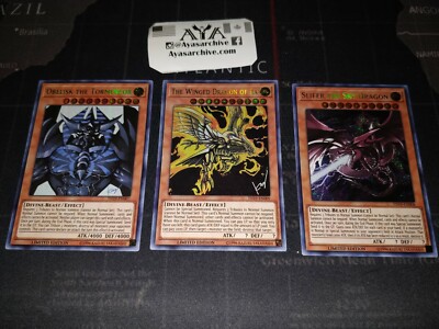  God Card Set Obelisk, Slifer,Ra TN19-EN007 008 009 NM Prismatic AyaTCG A+ STORE-image