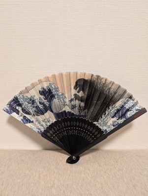 Folding Sensu Fan Godzilla 36 Views Of Mount Fuji Ukiyo-E Design Fan With Case-image