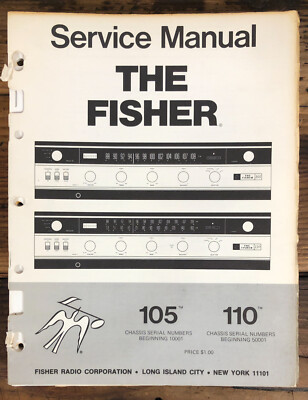 Fisher Model 105 Model 110 Receiver  Service Manual *Original*-image