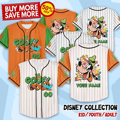 Custom Goofy Disney Baseball Jersey Disneyland Kid Men Women Gift NEW-image