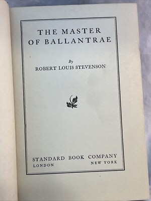 VTG 1930s Standard Classics The Master of Ballantrae by Robert Stevenson Book-image