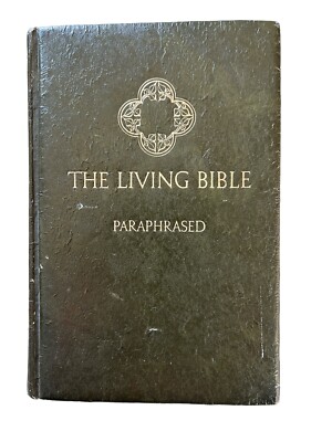 The Living Bible Paraphrased Red Letter Edition Green 1971 Tyndale Leather Bound-image