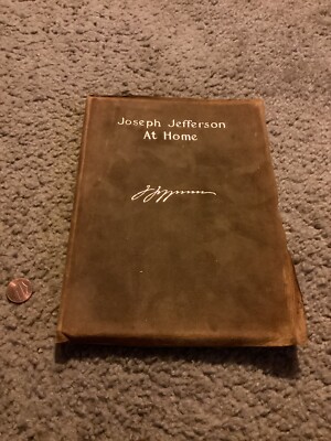 Vintage Rare 1898 Leather Bound JOSEPH JEFFERSON AT HOME by Nathan Haskell Dole-image