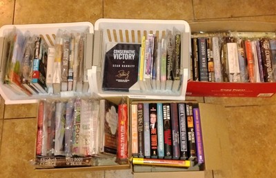 HUGE Autographed Signed Book Lot Of 63  ALL SIGNED HCDJ / PB POPULAR RARE MIXED-image