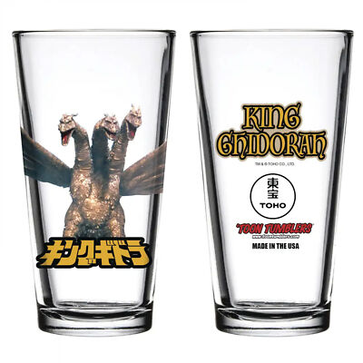 Godzilla King Ghidorah the Three-Headed Monster Pint Glass Clear-image
