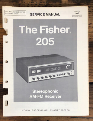 Fisher Model 205 Receiver  Service Manual *Original*-image