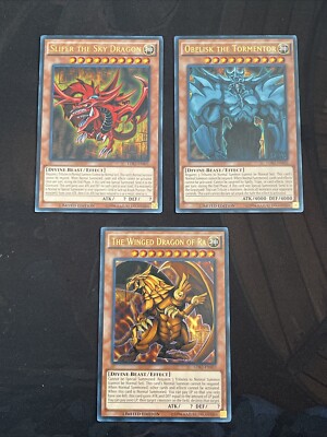 SLIFER OBELISK RA EGYPTIAN GOD CARD SET ULTRA RARE LDK2 ENS01 ENS02 ENS03 YUGIOH-image