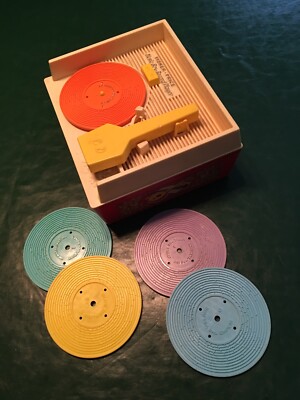 1971 Fisher Price Music Box Record Player used but still working, easy wind up!-image