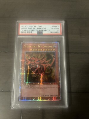 Slifer The Sky Dragon Quarter Century Rare PSA 10 ITA Error! LC01-EN002 -image