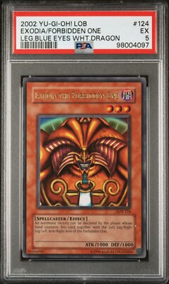 PSA 5 YU-GI-OH! Exodia the Forbidden One 2002 Unlimited #LOB-124 EXCELLENT-image