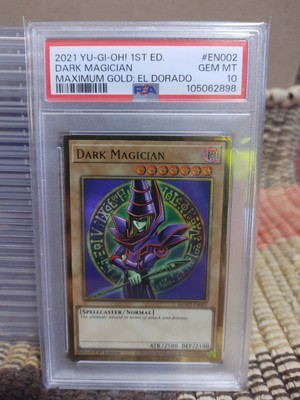 2021 PSA 10 YUGIOH EL DORADO MGED 1ST ED GOLD ULTRA RARE DARK MAGICIAN 💫-image
