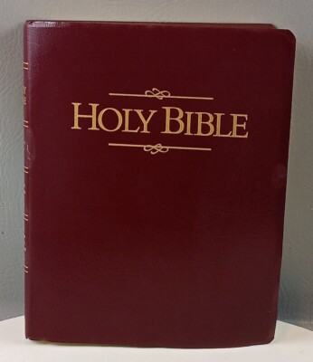 HOLY BIBLE KJV Burgundy Giant Print Presentation Edition 1997 Faux Leather READ -image