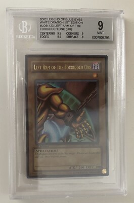 Left Arm Of The Forbidden One Exodia 1st Ed Mint 9 BGS LOB-123 Yugioh-image