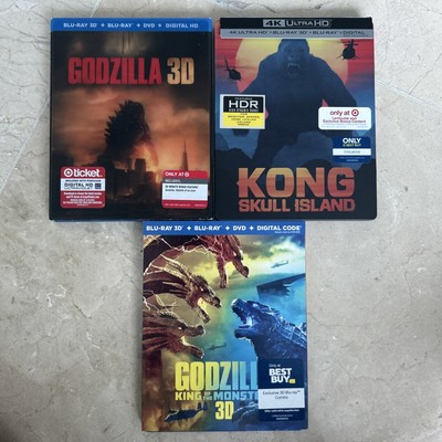 Godzilla King Kong 3-Film MonsterVerse (4K, 3D, Blu-ray, DVD, Digital) Exclusive-image