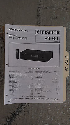 Fisher rs-881 service manual original repair book stereo receiver tuner radio-image