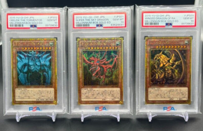 PSA 10 Yugioh JPN MILLENNIUM BOX GOLD EDITION MB1-JPS01-03 Obelisk Slifer Ra-image