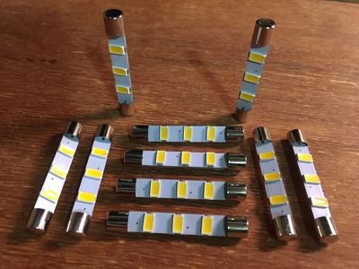 (10)WARM WHITE 41MM-LED FUSE LAMPS/ 6.3V/RECEIVERS 400,500C,600.800,800C/ Fisher-image