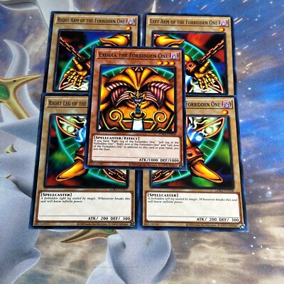 YUGIOH TCG! COMPLETE 5 Card Exodia the Forbidden One Set LDK2 Common NM-image