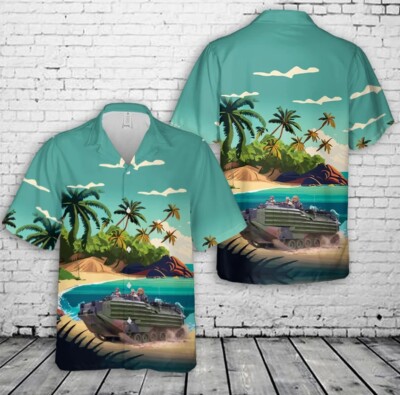 Aav-7a1 Assault Amphibious Vehicles Beach Landing Hawaiian Shirt Size S-5xl 3D-image