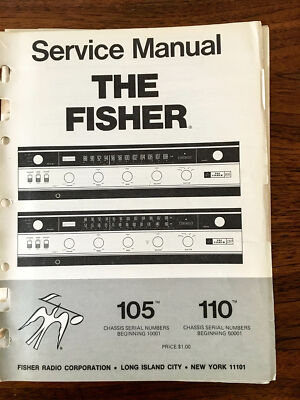 Fisher Model 105 100 Receiver Service Manual *Original*-image