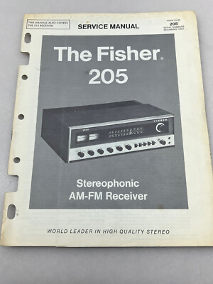 Fisher Model 205 Original Service Manual Free Shipping-image