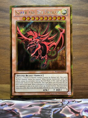 Slifer The Sky Dragon PGLD-EN032 Gold Secret Rare NM Unlimited Ed.-image