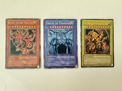 Yu-Gi-Oh Egyptian God Card Set - GBI-001, GBI-002, GBI-003 - Ultra Rare - LP-image