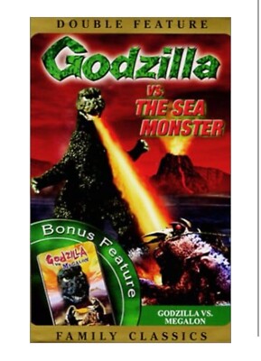 Godzilla Vs. Sea Monster/Godzilla vs. Megalon (VHS, 2001) In Clamshell Case-image