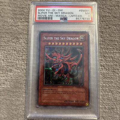 2004 YU-GI-OH! THE MOVIE ANI-MANGA LTD ED #EN001 SLIFER THE SKY DRAGON PSA 7-image