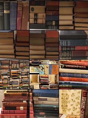 Book Lot of 20 Vintage Antique Mixed Stage Decor HARDCOVER PAPERBACK ALL SIZES-image