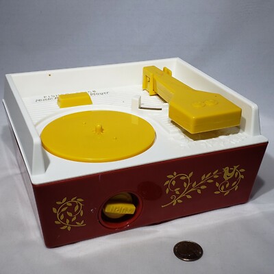 Fisher Price Music Box Record Player 5 Records Mattel 2014 #1697 Tested Works -image