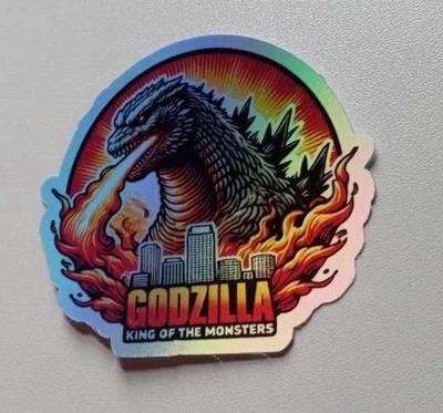 Godzilla King Of The Monsters 3 Inch Waterproof Vinyl Holographic Sticker-image