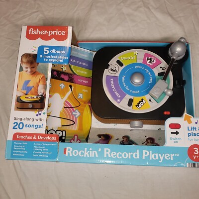 Fisher-Price Rockin’ Record Player – Musical Pretend Play Toy for Kids Ages 3+-image